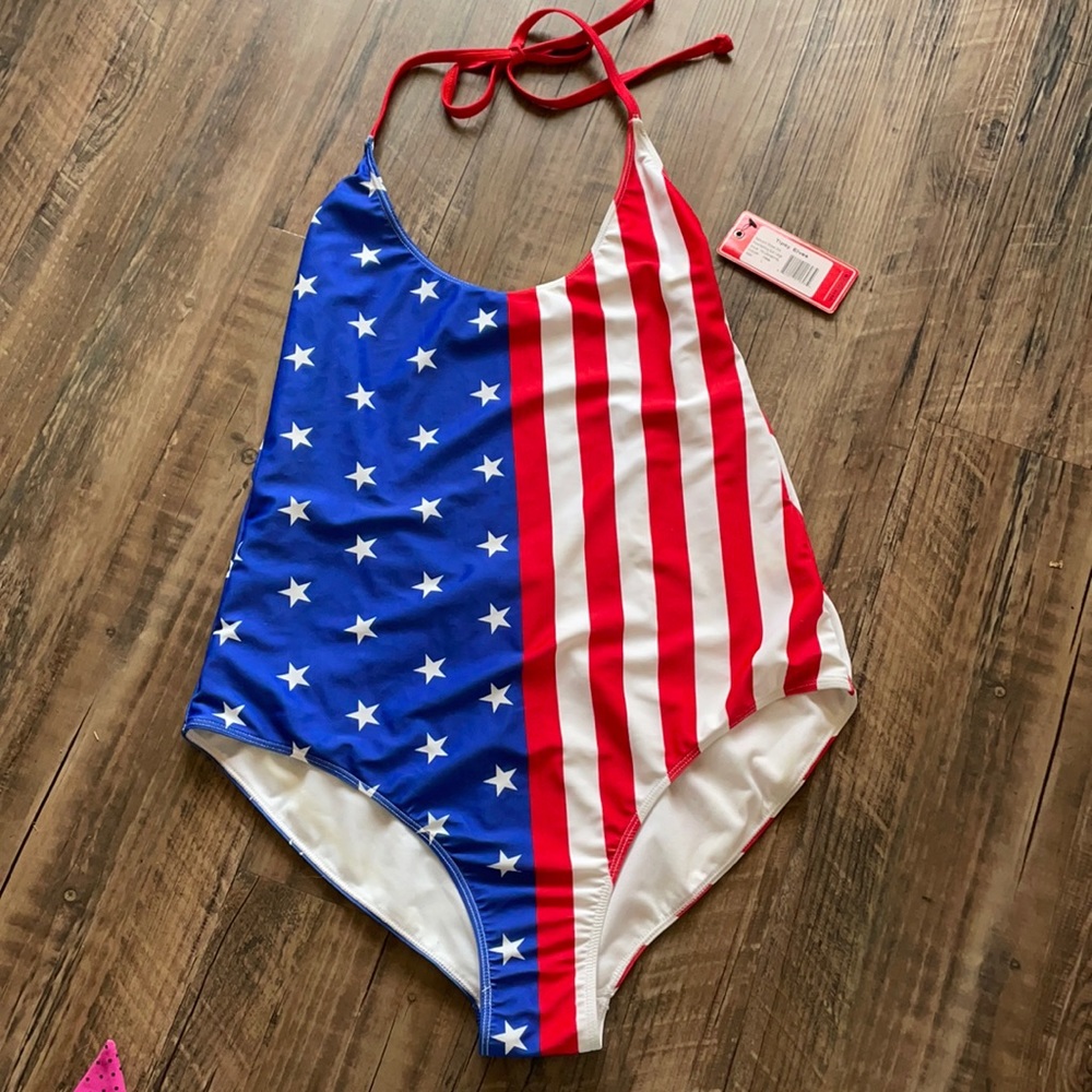 Tipsy Elves USA American Flag Swimsuit Sz. Large